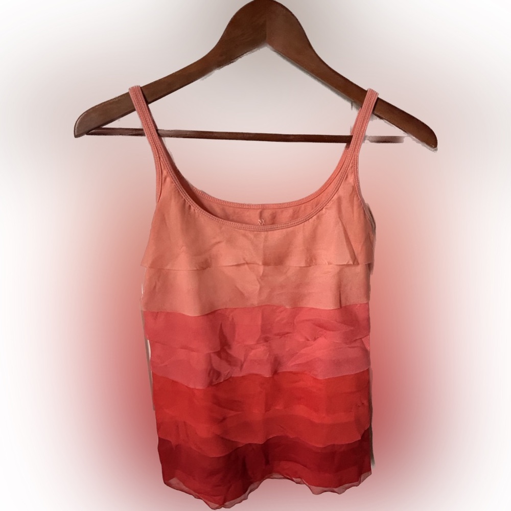 New York & Company, XS Multi-tiered, Coral Tank Y2K